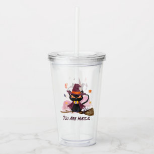 You Are Magical Witch Cat Acrylic Tumbler