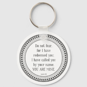 You are mine, black-and-white scripture key ring