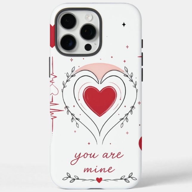 You Are Mine Minimalist Heart Line Art Case-Mate iPhone Case (Back)