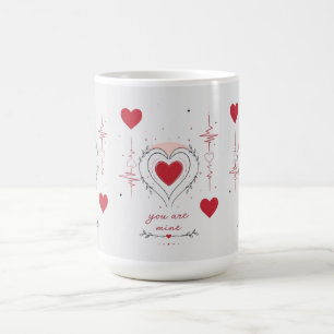 You Are Mine Minimalist Heart Line Art Coffee Mug