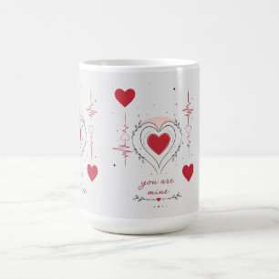 You Are Mine Minimalist Heart Line Art Coffee Mug