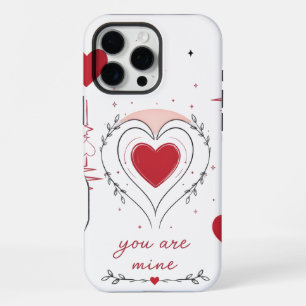 You Are Mine Minimalist Heart Line Art iPhone 16 Pro Max Case