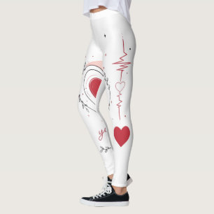You Are Mine Minimalist Heart Line Art Leggings