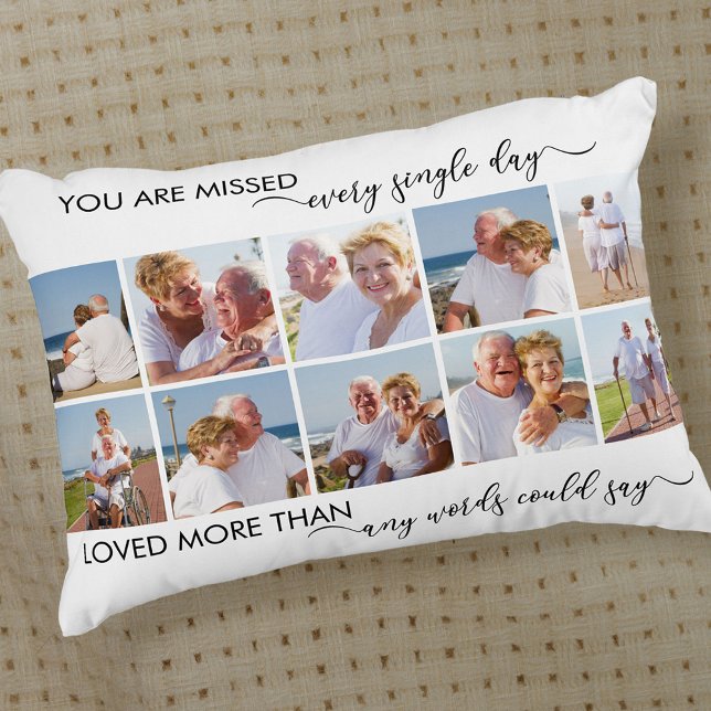 You are Missed 10 Picture Collage Remembrance Decorative Cushion (Creator Uploaded)