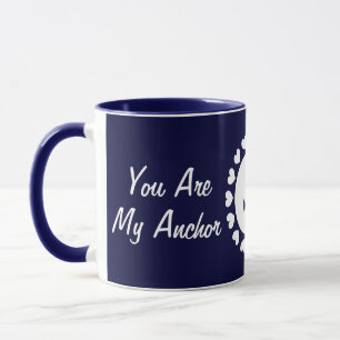 You are my anchor mug   Nautical gift with hearts