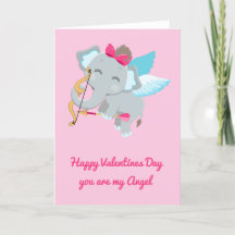 You are My Angel Cute Elephant Valentine's Day