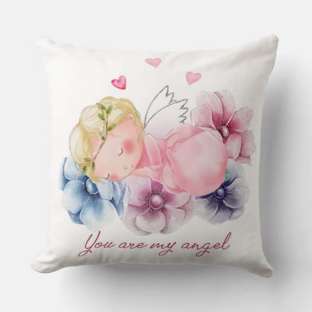 You are My Angel Pillow/ You Must Be an Angel Cushion (Front)