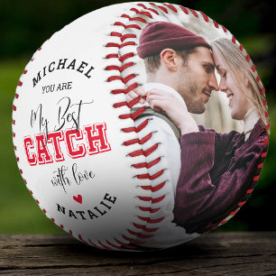'You Are My Best Catch' Boyfriend Couple Photo Baseball