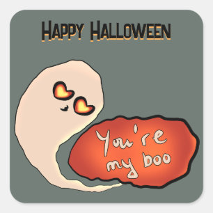 You are my Boo   Cute Halloween  Square Sticker