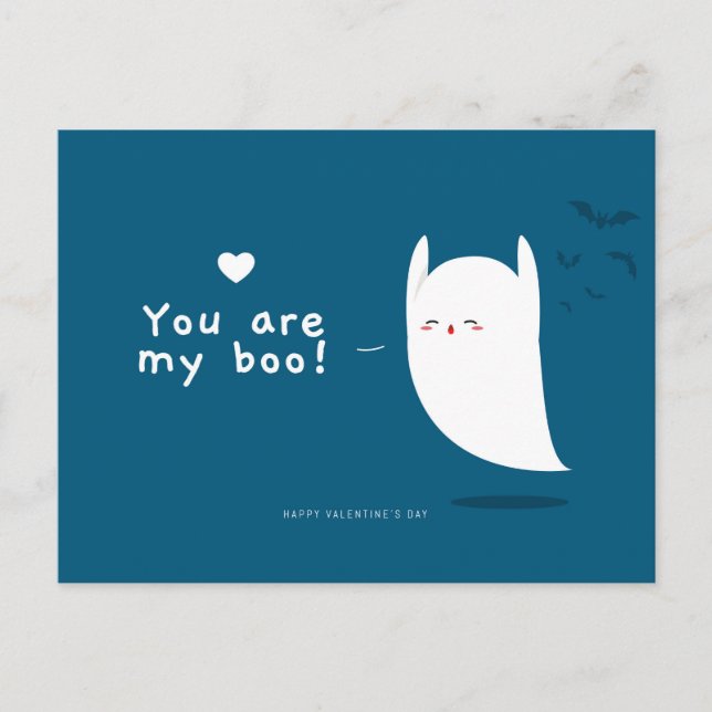 You Are My Boo Happy Valentines Day Holiday Postcard (Front)