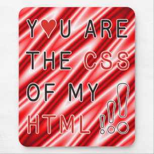 You Are My CSS - red white waves Mouse Mat