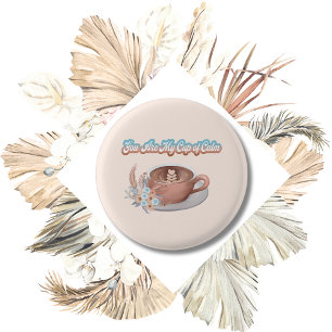 You Are My Cup of Calm Boho Latte 3 Cm Round Badge