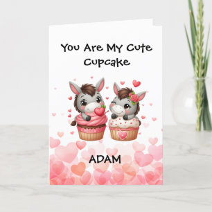 You Are My Cute Cup Cake Funny Valentine's Day  Holiday Card