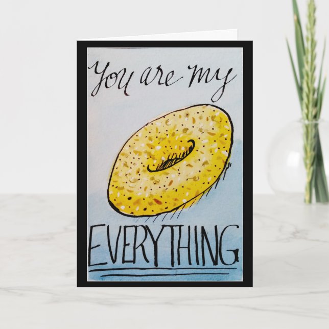 You Are My Everything funny watercolor valentine Holiday Card (Front)
