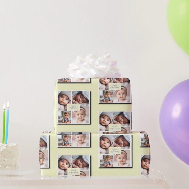 You Are My Everything Photo Collage on Yellow Wrapping Paper (Party Gifts)
