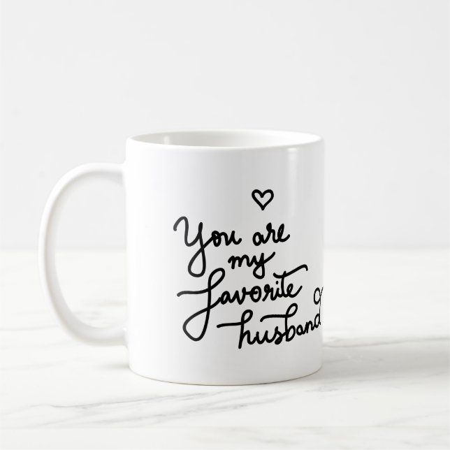 You Are My Favourite Husband Cute Heart Valentine Coffee Mug (Left)