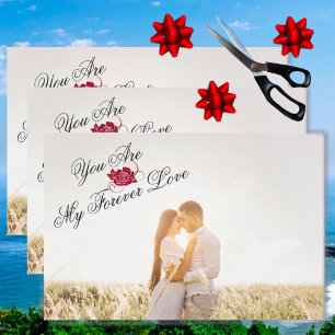 “You Are My Forever Love” Red Rose Elegant Photo Tissue Paper