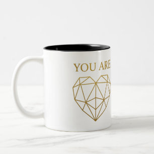 You Are My Half Gold Geometric Heart Couple Mug