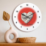 You Are My Happy Hawaii Coral Heart Red White Large Clock<br><div class="desc">“You are my happy”. I feel lucky to have spotted this heart-shaped coral rock, while walking a Big Island Hawaiian black sand beach in the late afternoon. Think of your special someone whenever you check the time on this stunning, graphic, coral heart photo wall clock. Perfect for Valentine’s Day, birthdays,...</div>