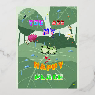 You Are My Happy Place Foil Holiday Postcard