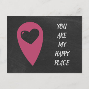 You are my happy place postcard