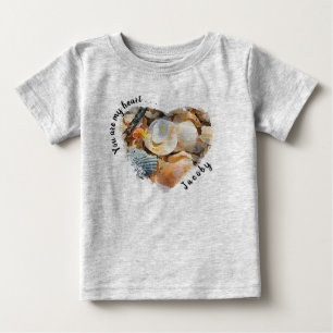 You are my heart . . .Seashells on Beach Sand Baby T-Shirt