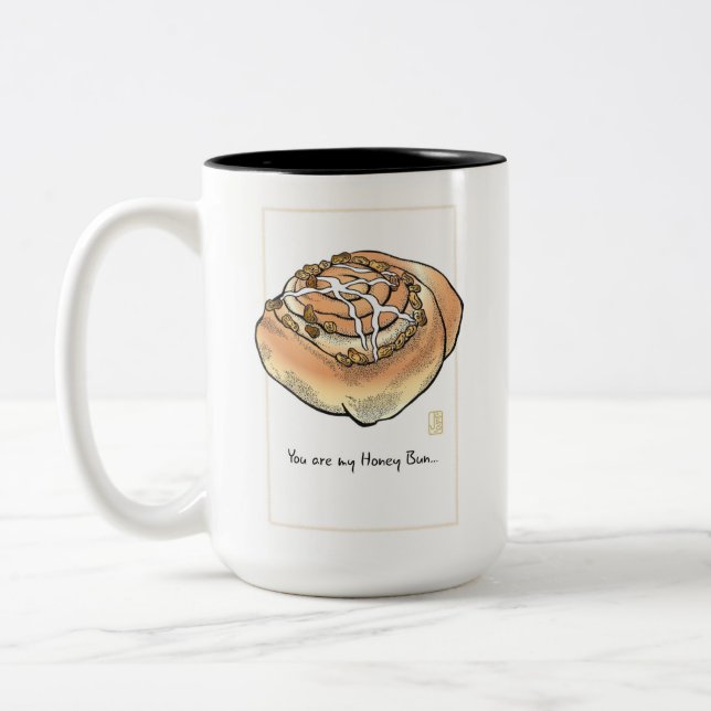 You are my honey bun Two-Tone 15 oz Coffee Mug (Left)