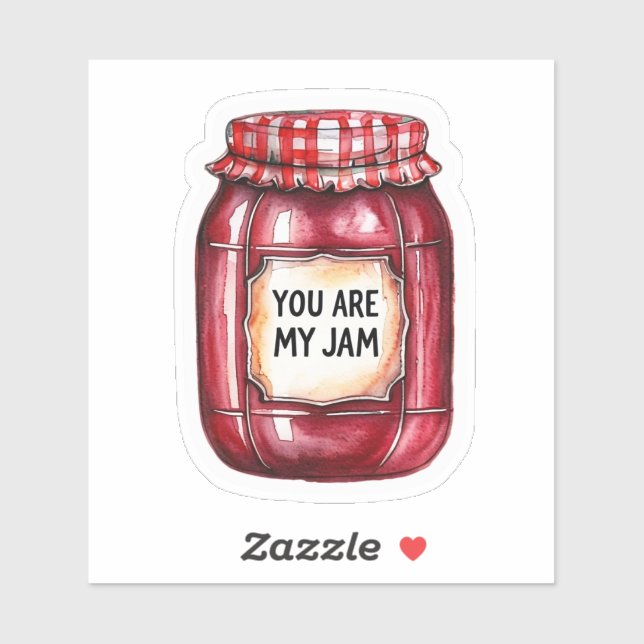 "You are my jam" sticker on Jam Jar (Sheet)