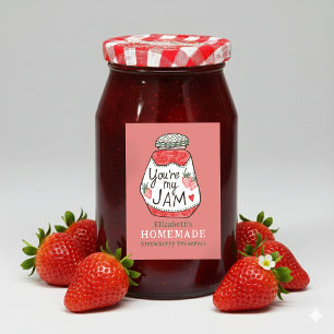 YOU ARE MY JAM Strawberry Custom Homemade Crafts Food Label