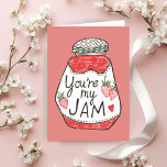 YOU ARE MY JAM Strawberry Illustration Custom Love Card<br><div class="desc">Customisable greeting card with the message "you're my jam" Add or edit your own text to the inside of the card,  or remove the text on the front for a different use.
Check my shop for more card designs!</div>