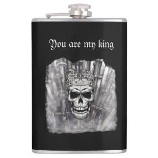 You are my king-personalizable gothic hip flask