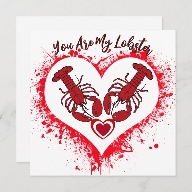 You Are My Lobster Funny Love Anniversary Card (Front/Back)