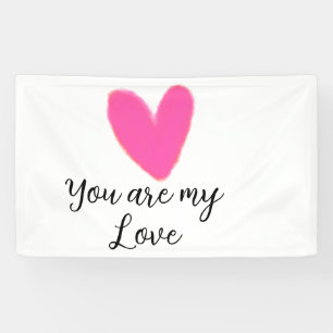 you are my love pink red heart watercolor kidretro banner