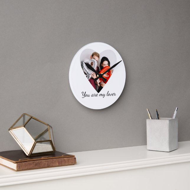 You Are My Lover – Romantic Heart Design Round Clock (Office)