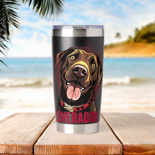You Are My Loverador Lab Dad Mum Valentine Dog Lab Insulated Tumbler (Beach (Rotated))