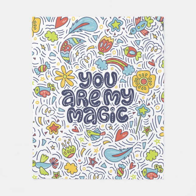 You are my magic. Lettering quote about magic with Fleece Blanket (Front)