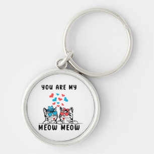 You Are My Meow Meow Couple Cat Valentine's Day Key Ring