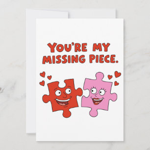 You Are My Missing Piece Cute Puzzle Valentine Holiday Card