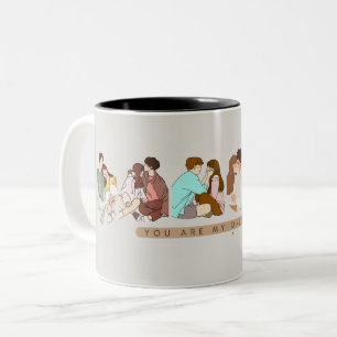 "you are my only love" Korean couple design Two-Tone Coffee Mug
