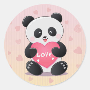 You Are My Panda-mic Love Classic Round Sticker