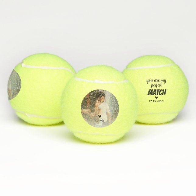 You are my perfect match photo  tennis balls (Multi)
