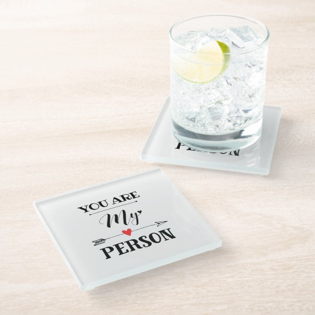 You are my person glass coaster (Angled)