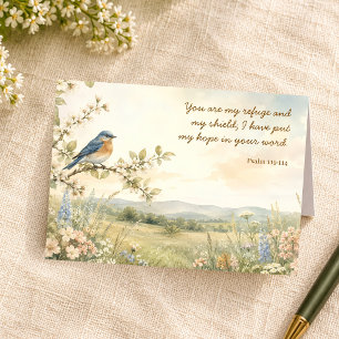 You Are My Refuge Psalm 119:114 Christian Card