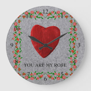 You are my rose large clock