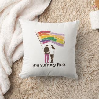 You Are My Safe Place – LGBTQ Pride Love Sticker Cushion