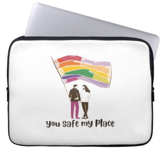 You Are My Safe Place – LGBTQ Pride Love Sticker Laptop Sleeve