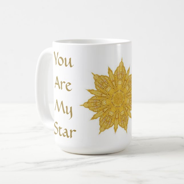 You Are My Star Always Golden White Coffee Mug (Front Left)