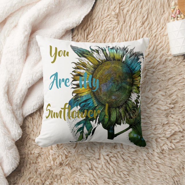 You Are My Sunflower Throw Pillow (Blanket)