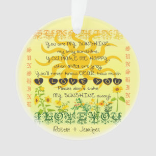 You are My Sunshine add a Name Ornament