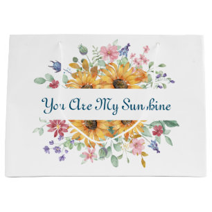 You Are My Sunshine and Sunflower Quote Large Gift Bag
